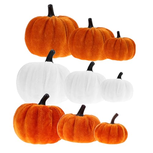STOBAZA 9 Stück Teiliges Künstliches Kürbis Deko aus Schaumstoff und Kleine Herbsternte Ornamente in Weiß Goldorange und Dunkelbraun Vielseitige Erntedankfest und Halloween Dekoration für STOBAZA 9 Stück Teiliges Künstliches Kürbis Deko aus Schaumstoff und Kleine Herbsternte Ornamente in Weiß Goldorange und Dunkelbraun Vielseitige Erntedankfest und Halloween Dekoration für von STOBAZA
