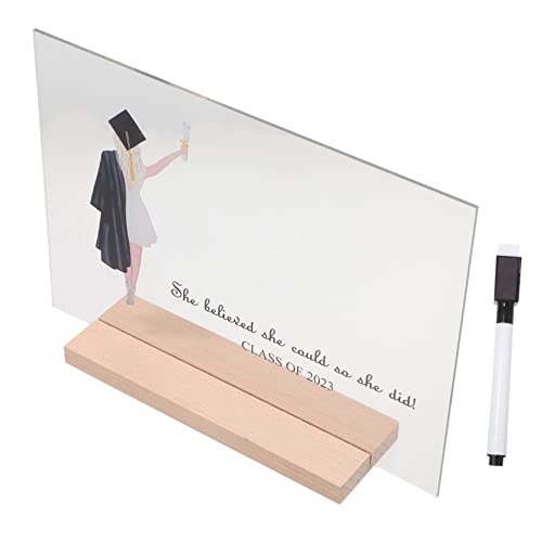 STOBAZA Abschlussdekoration Tafel Beschriftbar mit Stift DIY Graduation Tischaufsatz Leichtes Abnehmbares Centerpiece für Feier Kreative Geschenkidee für Familie und Freunde von STOBAZA
