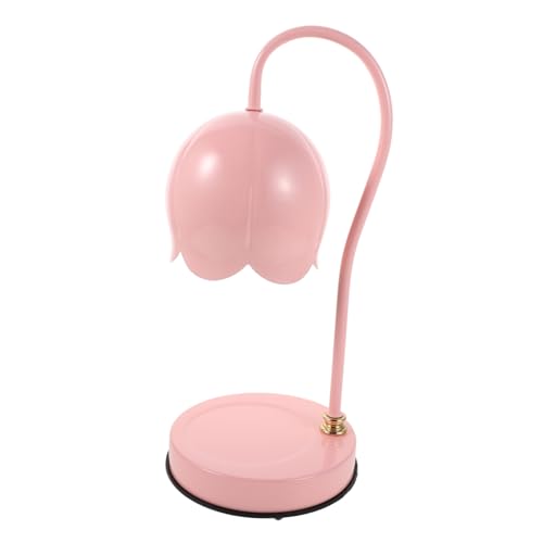 STOBAZA Aromalampen duftender Wachswärmer Lilienblume Tischlampe Wachswärmer für Duftwachs dekorative Aromatherapielampe Duftlampe Wachs-Wärmelampe Hauswärme vorhanden Wachslampe Glas Rosa von STOBAZA