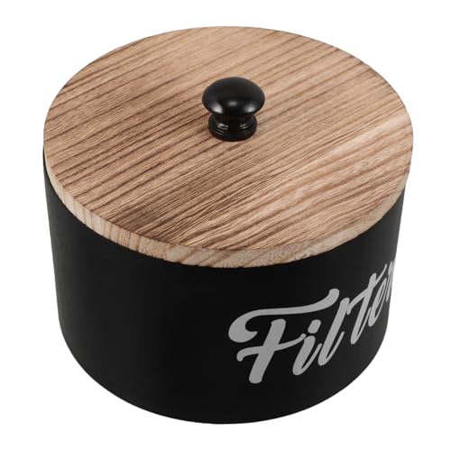 STOBAZA Aufbewahrungsbox Für Waschmittelperlen, Runder Organizer-behälterhalter Aus Holz Mit Deckel, Waschmittelbehälter Für Die Küchenorganisation von STOBAZA
