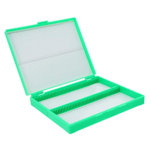 STOBAZA Aufbewahrungsbox für Mikroskop objektträger Fächer Transparent Stapelbar Kunststoff Deckel Labor Schule von STOBAZA