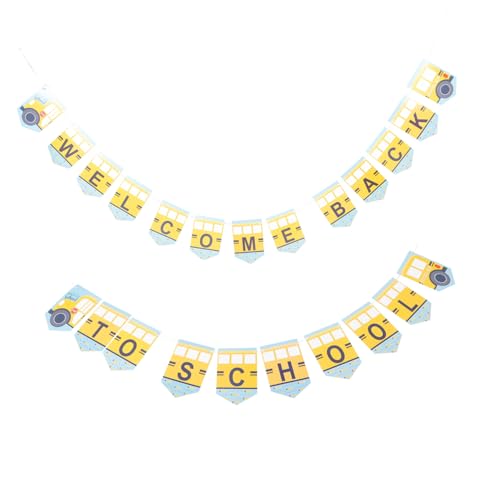 STOBAZA Back To School Banner Schulanfang Deko Partygirlande Schulkind Saisoneröffnung Leichtes Papiermaterial Robust Vielseitig für Klassenzimmer Türen Fenster und Fotoshooting von STOBAZA
