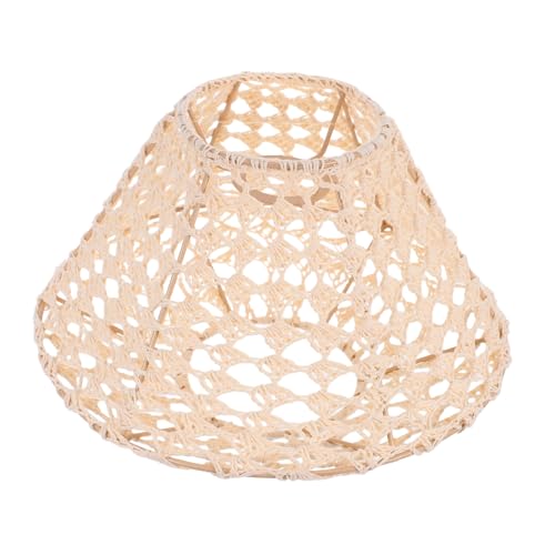 STOBAZA Boho Baumwolle Makramee Lampenschirm Deckenleuchte Ersatz für Wohnzimmer Schlafzimmer Arbeitszimmer Weiches Licht Gemütliche Innenraumdeko von STOBAZA