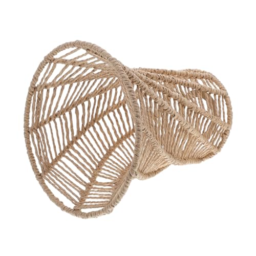 STOBAZA Boho Rattan Lampenschirm Klein Handgefertigt Gewebt Dekorativer Lampenschirm für Deckenleuchte Wohnzimmer Schlafzimmer Gemütliche Atmosphäre von STOBAZA