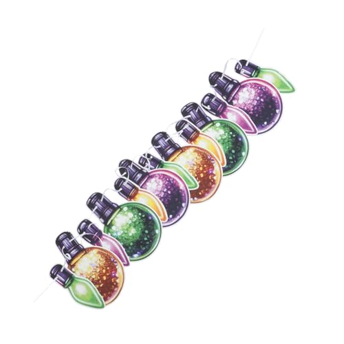 STOBAZA Bunte Lichtbulb Girlande Partydeko mit Lampenmotiv Vielseitig für Weihnachten Geburtstag Hochzeit und Karneval Tür und Raumdekoration Fotofreundliches Hintergrundbanner von STOBAZA