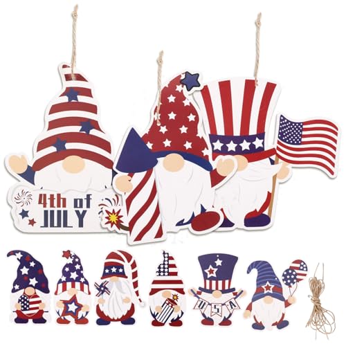 STOBAZA DIY Amerikanischer Gartenzwerg Banner Teilig Unabhängigkeitstag Dekoration für Innen Außen Leichtes Papier mit Patriotischem Design für Party von STOBAZA