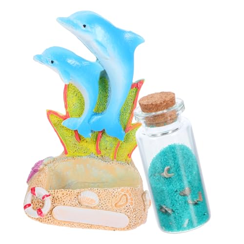 STOBAZA Delfin-skulptur Und Glassandflasche, Mini-korkflasche, Meerestierfigur Für Ozeanliebhaber, Für Zuhause, Büro, Aquarium, Schreibtisch-dekoration STOBAZA Delfin-skulptur Und Glassandflasche, Mini-korkflasche, Meerestierfigur Für Ozeanliebhaber, Für Zuhause, Büro, Aquarium, Schreibtisch-dekoration von STOBAZA