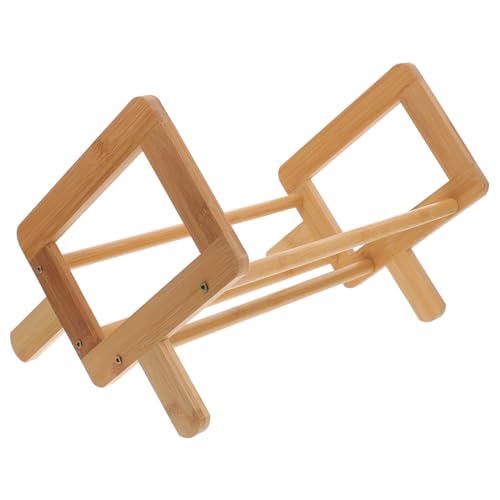 STOBAZA Desktop Bücherregal Book Storage Rack Offenes Aufbewahrungsregal Robust für Schreibtisch Kinderzimmer Vinyl und Zubehör Organizer Natürlicher Holzton von STOBAZA