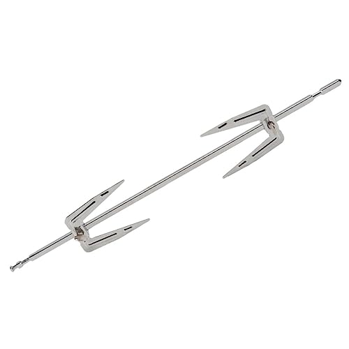 STOBAZA Edelstahl Drehbarer Hähnchen grillgabel Stab und Schrauben Hitzebeständig Ofenzubehör für Gleichmäßiges Garen von Gegrilltem Fleisch für Zuhause und Bbq partys von STOBAZA