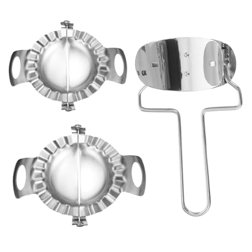STOBAZA Edelstahl Dumpling Maker mit Teigtaschenformern und Schneidern Stabile Verarbeitung Praktisches Küchentool für Teigtaschen Ravioli und Knödel Inklusive Großer und Kleiner Form von STOBAZA