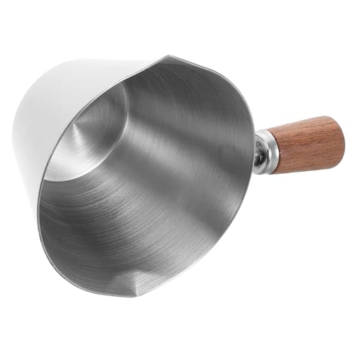 STOBAZA Edelstahl Espresso Messbecher mit Walnuss holzgriff Milchschaumkanne mit Ausguss Rostfrei Vielseitig als Milchaufschäumer und Flüssigkeitsmesser für Kaffeezubereitung STOBAZA Edelstahl Espresso Messbecher mit Walnuss holzgriff Milchschaumkanne mit Ausguss Rostfrei Vielseitig als Milchaufschäumer und Flüssigkeitsmesser für Kaffeezubereitung von STOBAZA