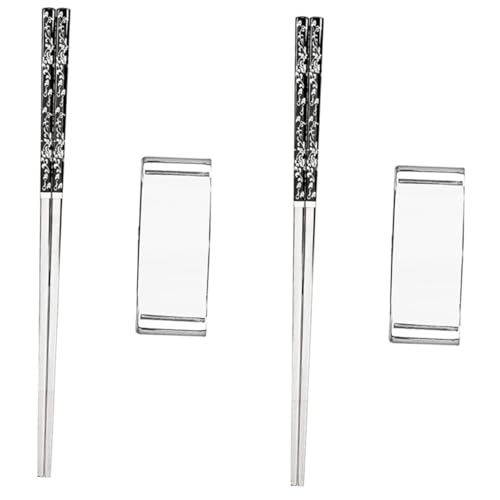 STOBAZA Edelstahl Essstäbchen Set mit Elegantem Muster Rutschfest Leicht Langlebig Inklusive Chopsticks Rest für Alltag und Dinner Geeignet STOBAZA Edelstahl Essstäbchen Set mit Elegantem Muster Rutschfest Leicht Langlebig Inklusive Chopsticks Rest für Alltag und Dinner Geeignet von STOBAZA