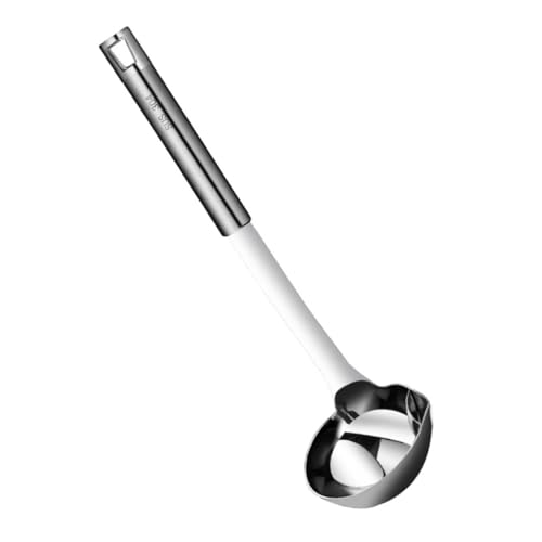 STOBAZA Edelstahl Ölabscheider Löffel Filter Suppenkelle Fetttrenner Küchenhelfer Robust Rostfrei für Zuhause Hotel Restaurant von STOBAZA