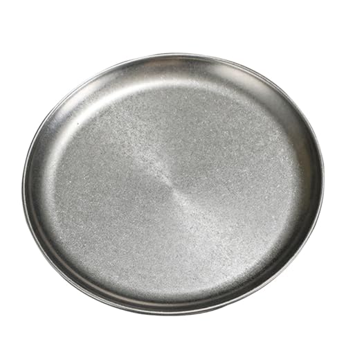 STOBAZA Edelstahl Servierplatte Rund Vintage Stil Robust Langlebig Vielseitig für Fleisch Snacks Bbq Zuhause Hotel Restaurant Bar von STOBAZA