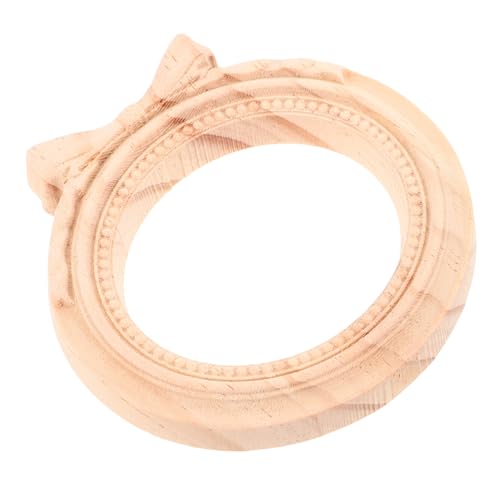 STOBAZA Europäischer Retro -Rahmen dicker Holzrahmen geschnitzter Holzrahmen Hochzeitstürrahmen geschnitzter Holzbilderrahmen Holz Bilderrahmendekoration Vintage -Wandspiegelrahmen Beige von STOBAZA