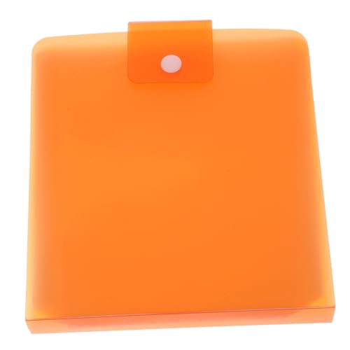 STOBAZA Fach CD Aufbewahrungsbox Orange Tragbarer Disc Organizer mit Reißverschluss Transparente Fensterhülle Platzsparend für Zuhause und Unterwegs Robust und Langlebig von STOBAZA