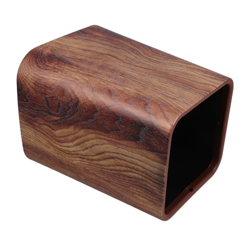 STOBAZA Faux Wood Grain Mülleimer Mittelgroß Doppelwandiger Abfallbehälter Offener Papierkorb Für Badezimmer Küche Büro Mit Verdecktem Müllbeutel Elegant Pflegeleicht von STOBAZA