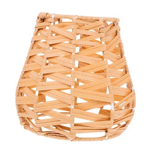 STOBAZA Geflochtener Rattan Lampenschirm Pendelleuchte Natürlicher Boho Stil Langlebig und Warmes Licht für Esszimmer Küche und Schlafzimmer Handgefertigt und Vintage Inspiriert von STOBAZA