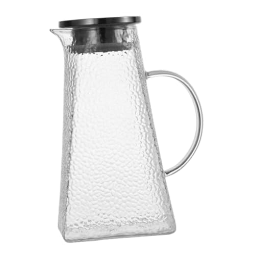 STOBAZA Glaskrug mit Deckel Quadratischer Boden Hochwertiger Kaltwasserkrug Großer Wasserkaraffe Eleganter Trinkbehälter für Zuhause Büro und Party Langlebig und Stilvoll STOBAZA Glaskrug mit Deckel Quadratischer Boden Hochwertiger Kaltwasserkrug Großer Wasserkaraffe Eleganter Trinkbehälter für Zuhause Büro und Party Langlebig und Stilvoll von STOBAZA