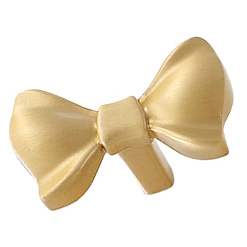 STOBAZA Goldene Bow form Schrankknöpfe aus Messing Dekorative Schubladengriffe für Kinderzimmer Einfache Montage Vielseitig für Kommoden Kleiderschränke und Möbel Moderner Boho stil von STOBAZA