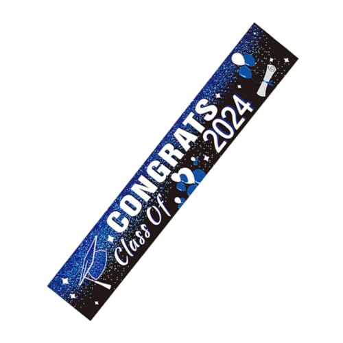 STOBAZA Graduation Party Banner Blau Gartenflagge Abschlussfeier Dekoration für College High School Fotohintergrund Feier von STOBAZA