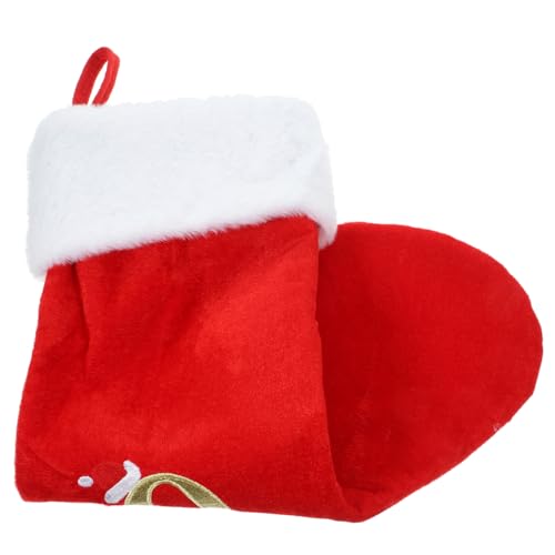 STOBAZA Großer Roter Weihnachtsstrumpf mit Buchstabe O Traditionelle Nikolaussocke zum Befüllen Weihnachtliche Tasche für Weihnachtsbaum Wand Tür und Kamin Dekoration von STOBAZA