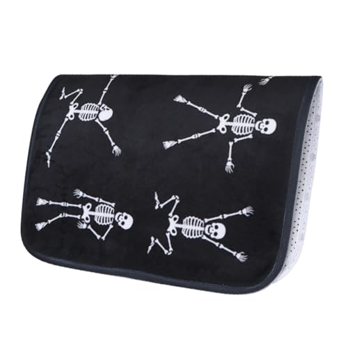 STOBAZA Halloween Fußmatte Skelett Motiv Bodenmatte rutschfest Dekorativ für Haustür Eingangsbereich Außen und Innen Leicht zu Reinigen für Party und STOBAZA Halloween Fußmatte Skelett Motiv Bodenmatte rutschfest Dekorativ für Haustür Eingangsbereich Außen und Innen Leicht zu Reinigen für Party und von STOBAZA