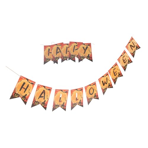 STOBAZA Halloween Party Banner Papier Hängedeko mit Bannern Wiederverwendbare Halloween Girlande für Türen Fenster Garten Fotorequisiten und Partydekoration von STOBAZA