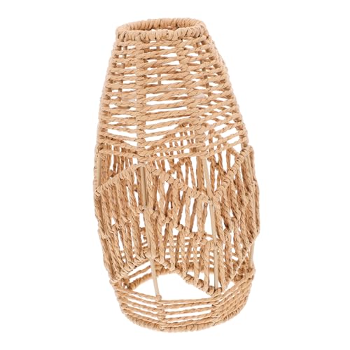 STOBAZA Handgefertigter Boho Lampenschirm aus Robustem Papierseil Einzigartig Handgewebt Dekorativer Deckenlampenschirm für Wohnzimmer und Schlafzimmer Langlebig und Stilvoll von STOBAZA