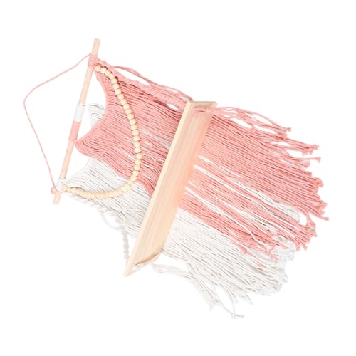 STOBAZA Handgewebte Hängende Dekorationen Boho Wall Shelf Boho Hanging Plant Shelf Innenmakrame -pflanzenhalter Dekoratives Hängendes Pflanzenregal Hölzern von STOBAZA