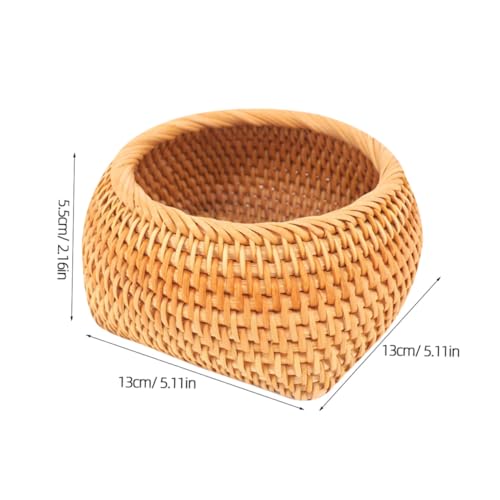 STOBAZA Handgewebte Rattan aufbewahrungsbox ohne Deckel Mittlere Atmungsaktiver Haushaltsbehälter für Teegebäck Snacks und Schmuck Leichter Multifunktionaler Organizer für Zuhause von STOBAZA