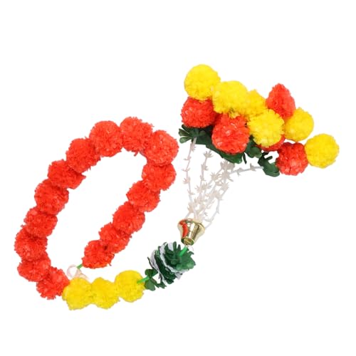 STOBAZA Hochwertige Künstliche Marigold Girlande mit Glocken Vielseitige Blumendekoration für Diwali Tag der Toten und Halloween Langlebig Wetterfest Einfache Montage für Tür Fenster Wand STOBAZA Hochwertige Künstliche Marigold Girlande mit Glocken Vielseitige Blumendekoration für Diwali Tag der Toten und Halloween Langlebig Wetterfest Einfache Montage für Tür Fenster Wand von STOBAZA