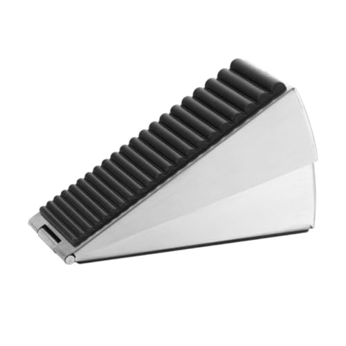 STOBAZA Höhenverstellbarer Türkeil aus Edelstahl mit Federmechanismus Wind und Schlagfester Türstopper für Bodenmontage Rutschfest und Verschleißfest Schützt Türen und Fenster vor Zugluft von STOBAZA