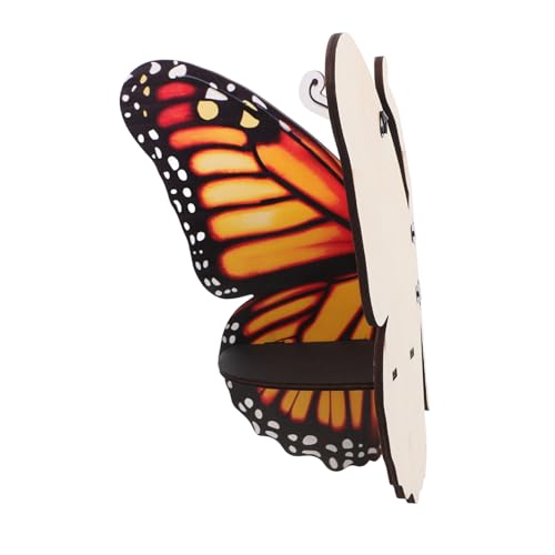 STOBAZA Holz Schmetterling Wandregal mit Kristallakzent Wand eckregal aus Langlebigem Holz Dekoratives Wandaufbewahrungsregal für Wohnzimmer Schlafzimmer Badezimmer Vielseitiges von STOBAZA