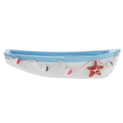 STOBAZA Holz Segelboot Modell Desktop Sailboat Ornament Mediterrane Tischdeko Retro Stil Kompakt Leicht für Wohn und Bürodekoration Geschenkidee von STOBAZA