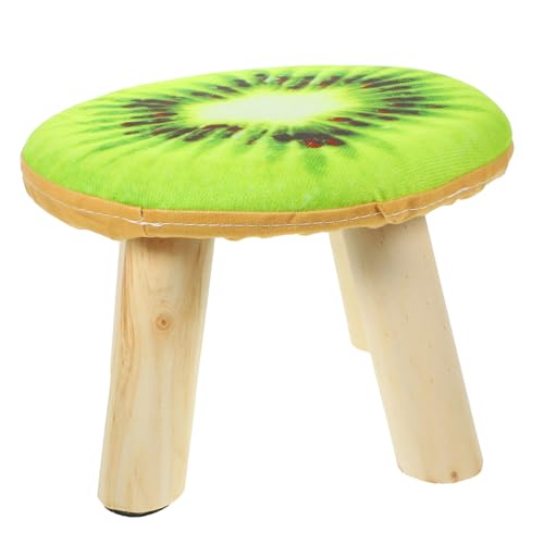STOBAZA Holzhocker Cartoon Motiv Rutschfester Fußhocker mit Abgerundeten Kanten Praktischer Sitzhocker für Wohnzimmer Bad und Outdoor mit Antirutsch Fußpads Vielseitiger Kleiner von STOBAZA