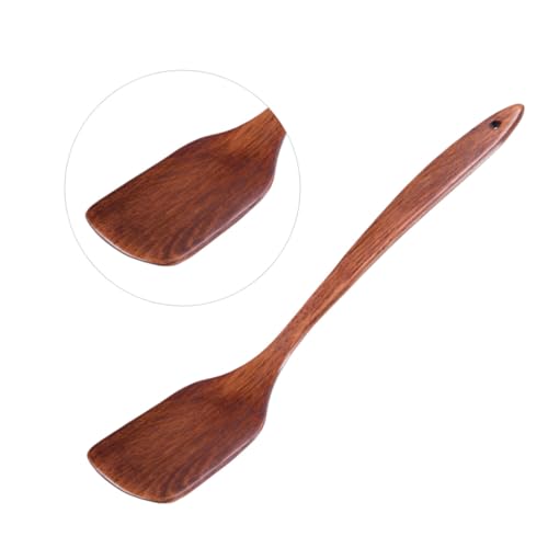 STOBAZA Holzspatel Kochen Hitzebeständiger Langer Holzpfannenwender Aufhängen Riss Formstabil Ergonomischer Küchenhelfer für Vielseitiges Kochgeschirr von STOBAZA