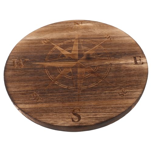 STOBAZA Holztablett mit Sonnensymbol und Mondgravur Dekoratives Holzdesign für Heimdekoration Vielseitig Einsetzbar Serviertablett oder Ritualobjekt Langlebig von STOBAZA