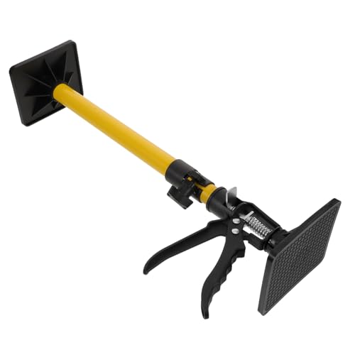 STOBAZA Kabinettslagerklasse Bodenhalterstange einziehbar verstellbarer Stützbock verstellbarer Teleskopstangenlift hängeschrank befestigung Kabinett Unterstützung Kunststoff Gelb von STOBAZA