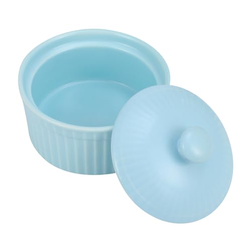 STOBAZA Keramik Backschale mit Deckel Robuste Wasserdichte Ofenform für und Pudding Farbige Leicht zu Reinigende Multifunktionale Obst und Servierschale von STOBAZA