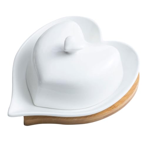 STOBAZA Keramik Butterdose Herzform Weiß mit Deckel Butterbehälter Frischehaltend für Küche Restaurant Tischdekoration STOBAZA Keramik Butterdose Herzform Weiß mit Deckel Butterbehälter Frischehaltend für Küche Restaurant Tischdekoration von STOBAZA