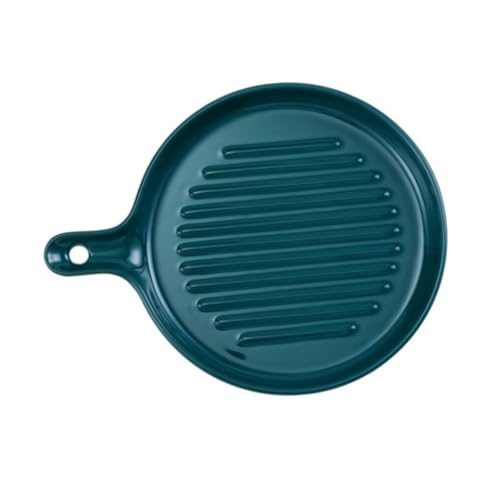 STOBAZA Keramik Servierplatte mit Ergonomischem Griff Ofenfeste Backform Rutschfest Hitzebeständig Spülmaschinengeeignet für Dinner und Buffet Modernes Design in Grün von STOBAZA