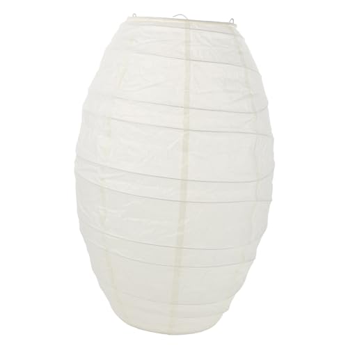 STOBAZA Kronleuchter Schatten Papierschirm Lampenschirm mit Papier Faltbare Papierlaterne Lampenschirm weiß weißes Laternenpapier Laternenschatten weißer Laternenlampenschirm Metall Beige von STOBAZA