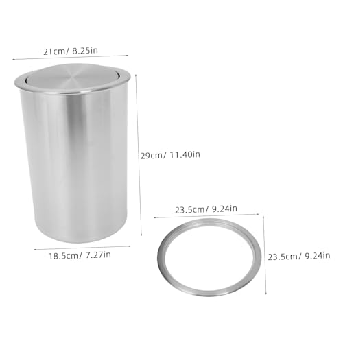STOBAZA Küchen Mülleimer Aus Edelstahl Mülleimer Für Die Theke Für Die Arbeitsplatte Mit Deckel Schwingdeckel von STOBAZA