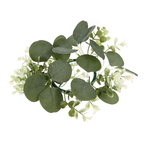 STOBAZA Künstlicher Kerzenkranz mit Eukalyptus und Gypsophila Frühlings Dekoration für Tisch Wohnzimmer und Festlichkeiten Langlebiger Pe Ring für Adventskranz und Taufe STOBAZA Künstlicher Kerzenkranz mit Eukalyptus und Gypsophila Frühlings Dekoration für Tisch Wohnzimmer und Festlichkeiten Langlebiger Pe Ring für Adventskranz und Taufe von STOBAZA