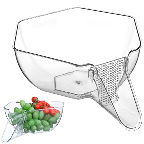 STOBAZA Kunststoff-Abflusskorb Küchen-Abtropfsieb Schüssel Mit Abnehmbarem Filter Reis-Nudel-Sieb Obst-Waschschüssel Für Zu Hause von STOBAZA