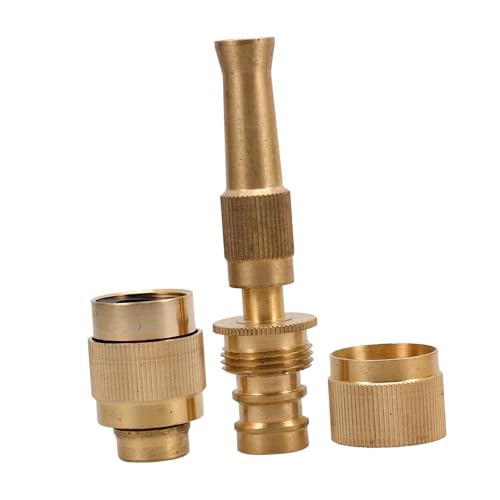 STOBAZA Kupfer Gartenschlauch Sprühdüse mit Hochdruck Langlebiger Autowasch Aufsatz Rutschfester Griff Installieren Geeignet für Vielseitige Außenanwendungen und Gartenbewässerung von STOBAZA