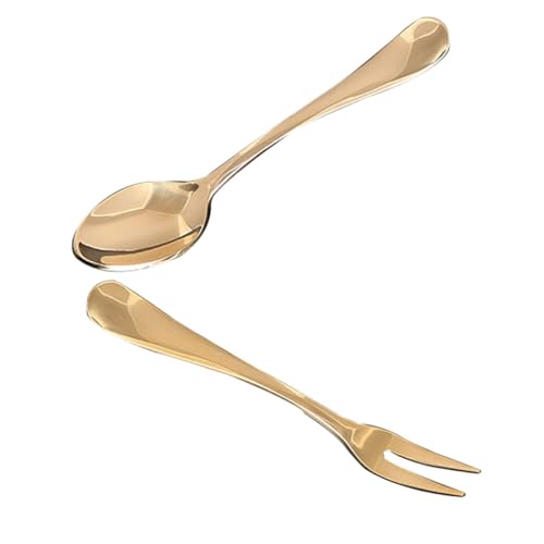 STOBAZA Luxuriöses Set Mini Dessertgabeln und Kaffeelöffel aus Reinem Messing Vielseitig für Zuhause und Dessertshops Sichere Luxuriöse Snackbesteck kollektion STOBAZA Luxuriöses Set Mini Dessertgabeln und Kaffeelöffel aus Reinem Messing Vielseitig für Zuhause und Dessertshops Sichere Luxuriöse Snackbesteck kollektion von STOBAZA
