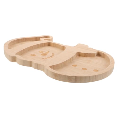 STOBAZA Massive Holzschnewerkeschale Dekorative Servierschale hölzerne Snackschale weihnachtliche servierplatten Weihnachtsprüfungsgeschirr Festliche Serviergerichte Holzplatte Beige von STOBAZA