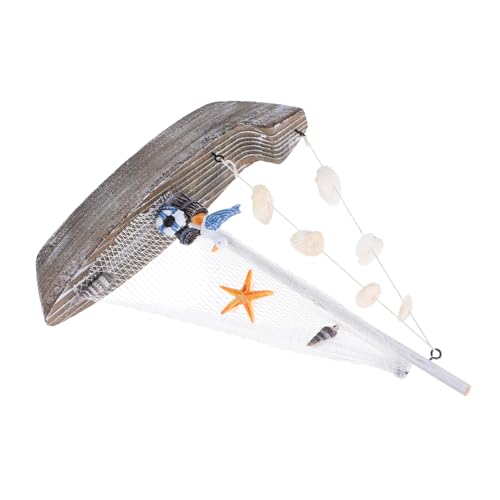 STOBAZA Holz Segelboot Statue Nautische Dekoration Mediterranem Stil Für Wohnzimmer Strandmotiviertes Segelboot Modell Bootsskulptur Heimdeko von STOBAZA